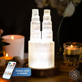 Two - Tower Selenite Lamp – Deep Energy Cleanse &amp; Reset - Conscious Items
