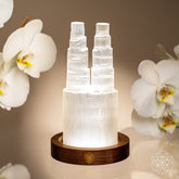 Two - Tower Selenite Lamp – Deep Energy Cleanse &amp; Reset - Conscious Items