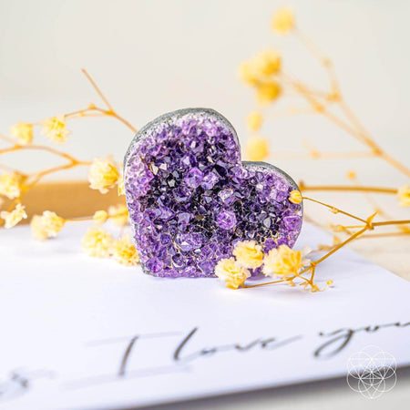 Uruguayan Amethyst Love Heart Cluster AAA Premium Quality