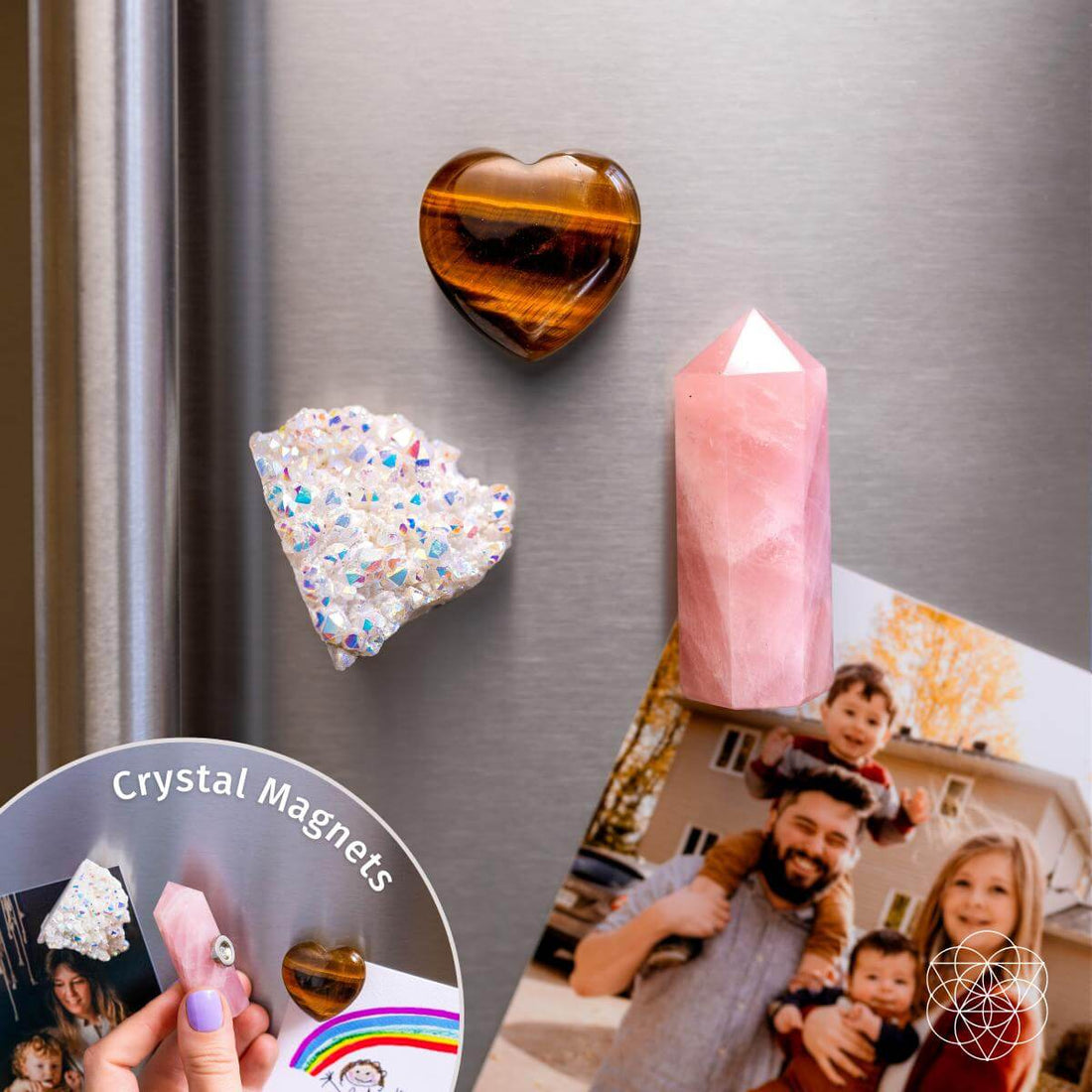 Crystal Fridge Magnets - Trio of Protection &amp; Comfort