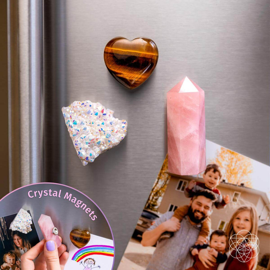 Crystal Fridge Magnets - Trio of Protection &amp; Comfort