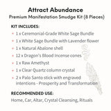 Thumbnail for Überfluss anziehen - Premium Manifestation Smudge Kit (8 Stück)