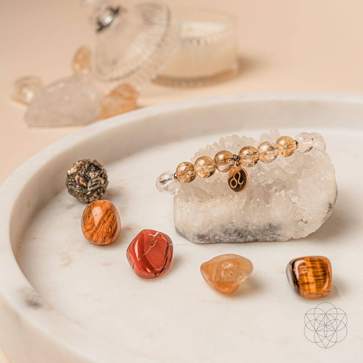 healing crystal bracelet with quartz