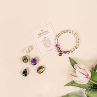 crystal bracelet and stones set