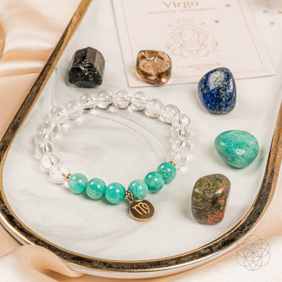 crystal bracelet and stones