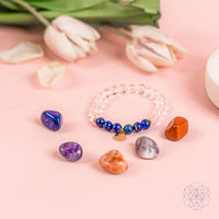crystal bracelet and stones set