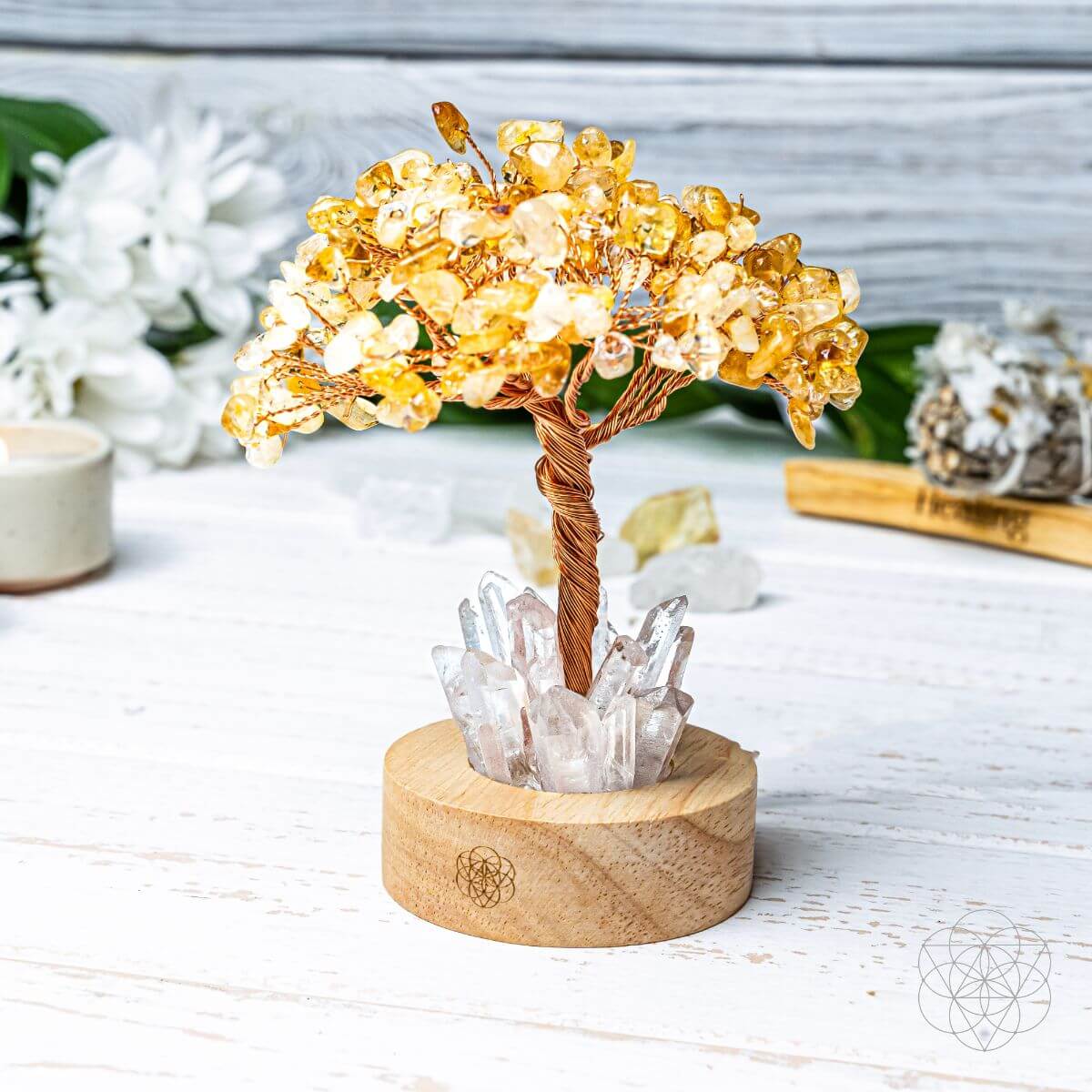 Golden Lamp of Wealth - Citrine Tree