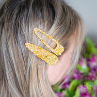 Coroa de prosperidade - clipes de cabelo citrino (2 peças)