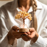 Thumbnail for Lampe dorée de la richesse-Citrine Tree