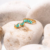 turquoise crystal ring and earrings