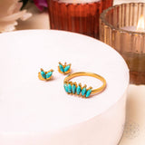 Thumbnail for turquoise crystal ring and earrings