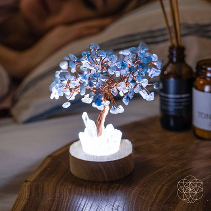 Lampe de Protection Ange Gardien-Arbre Aquamarine