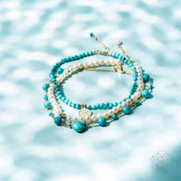 Luminous Glow - Les bracelets de cheville turquoise et perle de l’amour