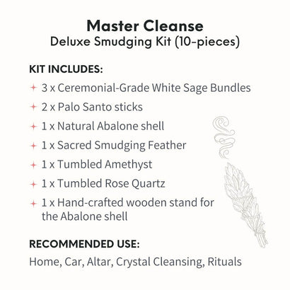 Mestre Cleanse - Kit de Smudging Deluxe (10 -Pieces)