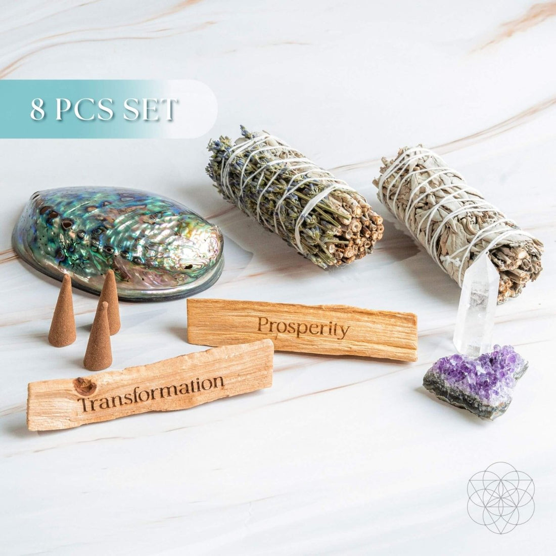 Attract Abundance - Premium Manifestation Smudge Kit (8 Pieces) - Conscious Items
