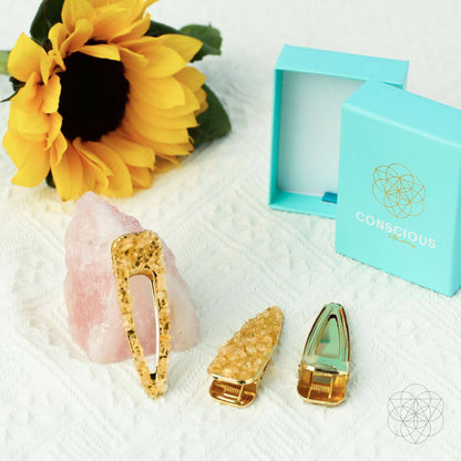 Crown of Prosperity - Citrine Hair Clips (2 pieces) - Conscious Items