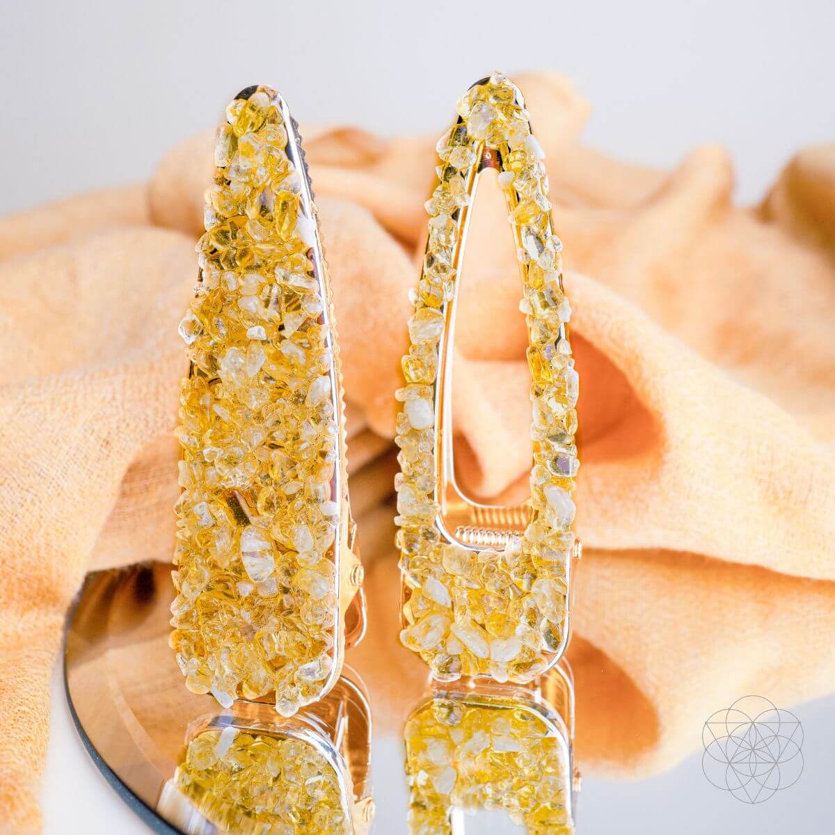 Crown Prosperity Citrine Hair Clips