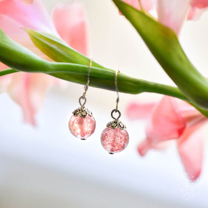 strawberry quartz earrings