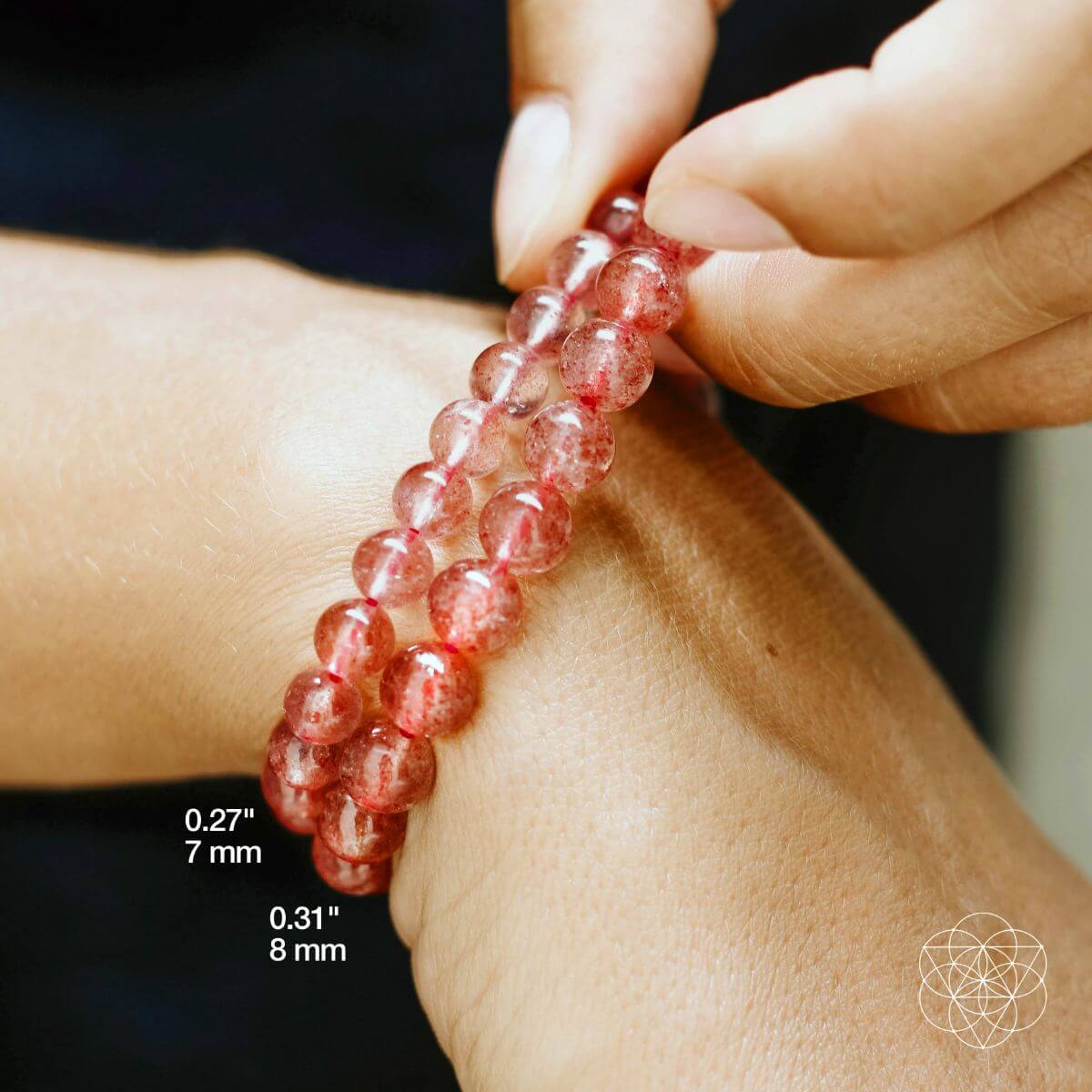 strawberry quartz crystal bracelet