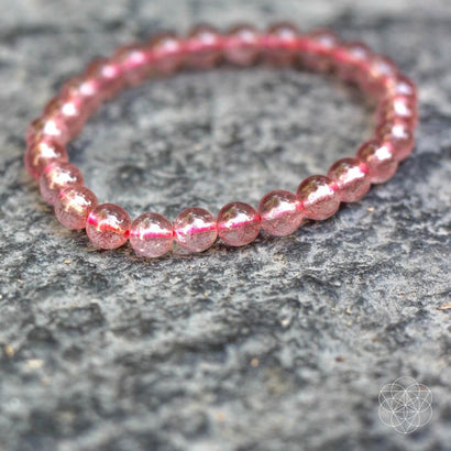 strawberry quartz crystal bracelet