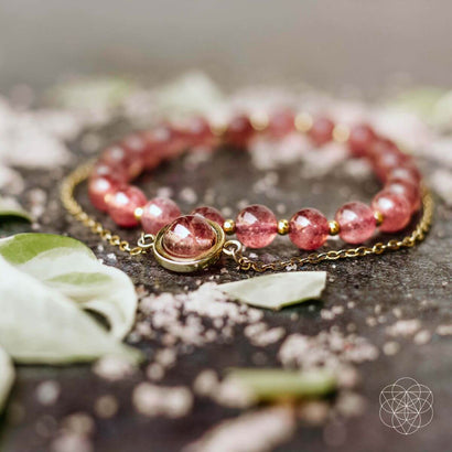 strawberry quartz crystal bracelets