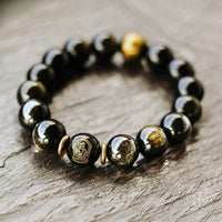 golden obsidian crystal bracelet