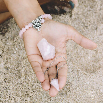 rose quartz crystal bracelet